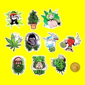 3/$20 Brand New 10x Leafs Funny Graphic Waterproof Stickers